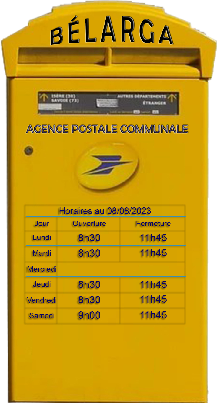 horaires agence postale