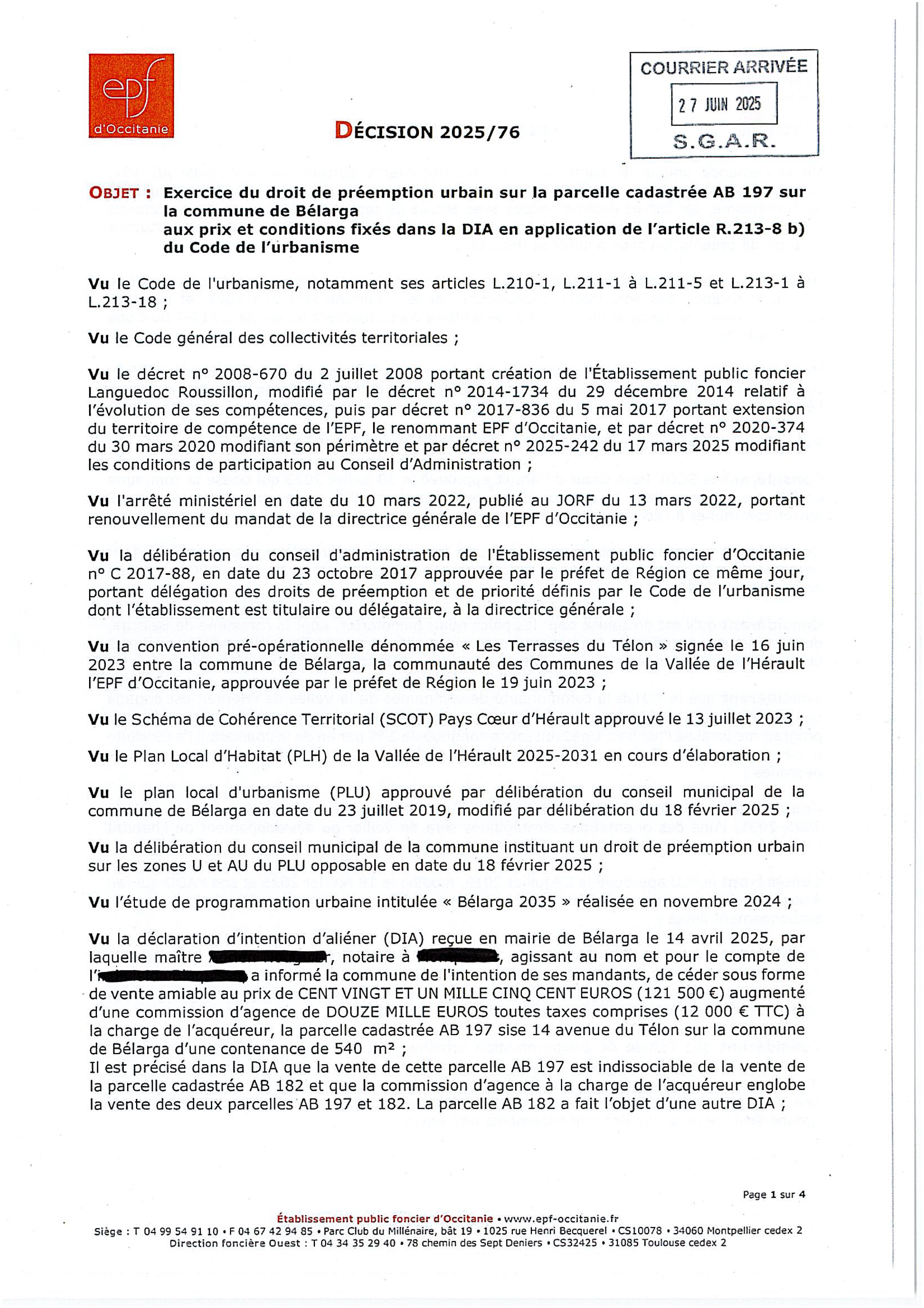 Decision préemption 2025 76