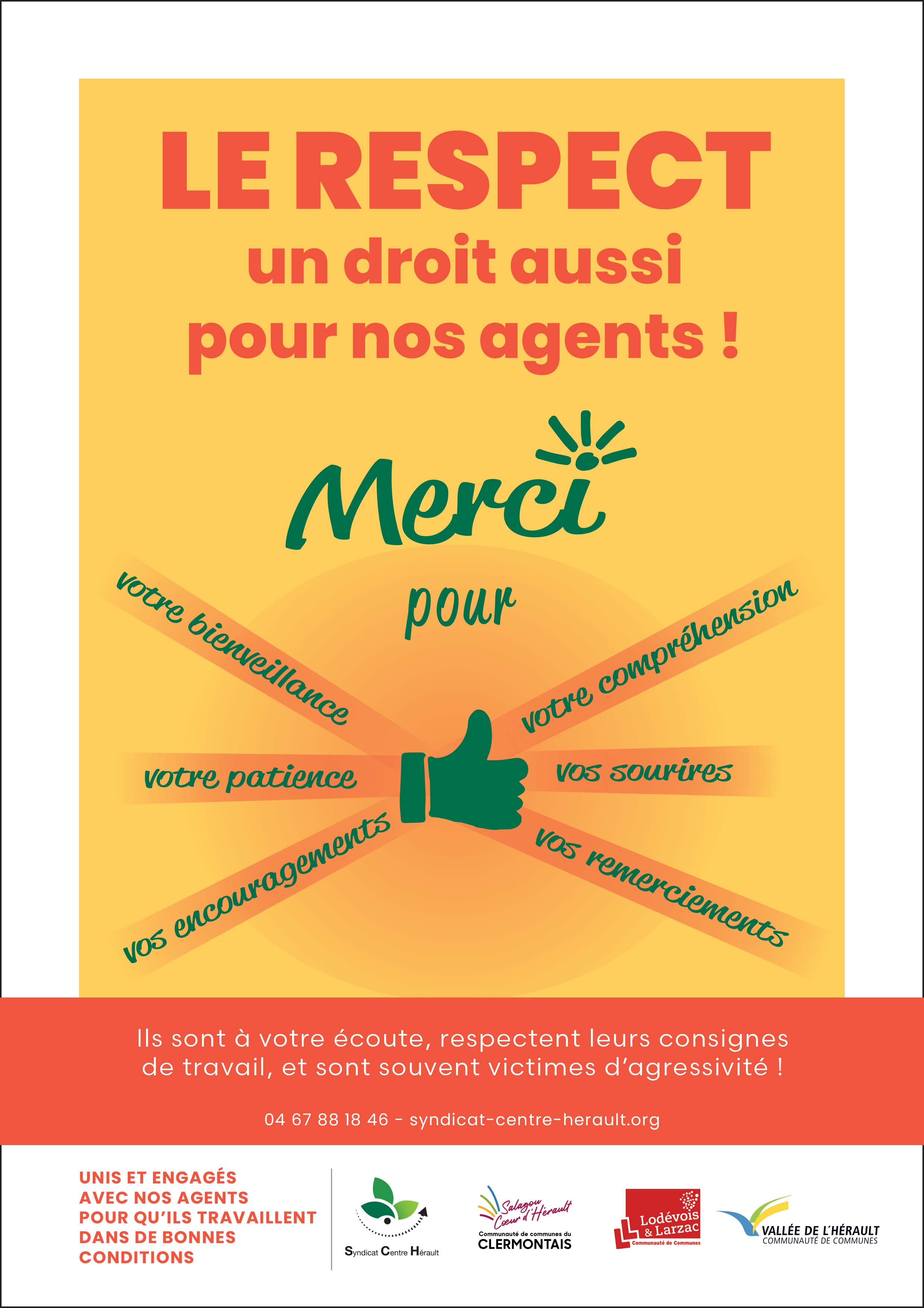 Affiche Le respect un droit pour nos agents